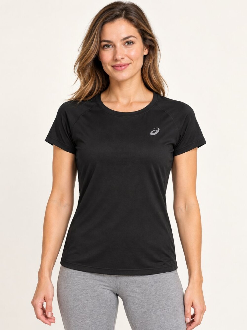 NWT ASICS MotionDry Black Short Sleeve Athletic Tee M